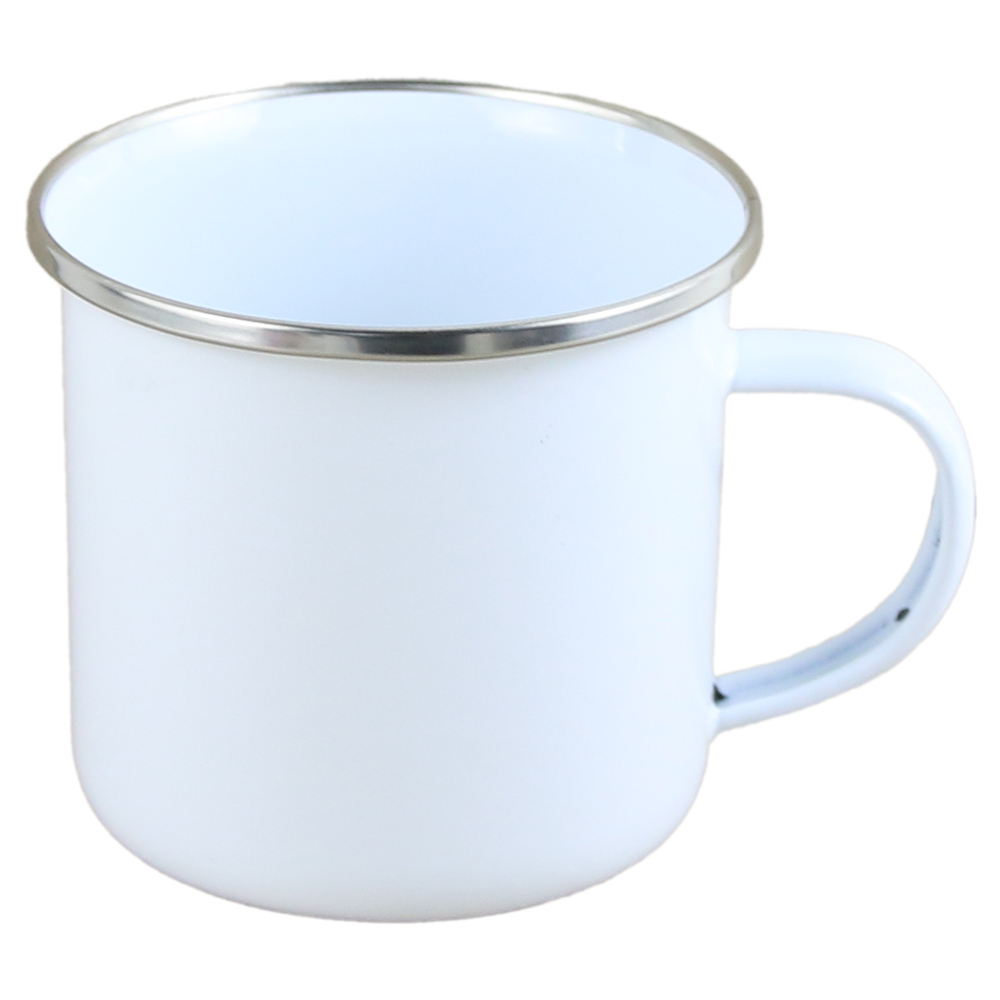 Cana emailata sublimabila, alba, 240 ml, 8.5×8 CM