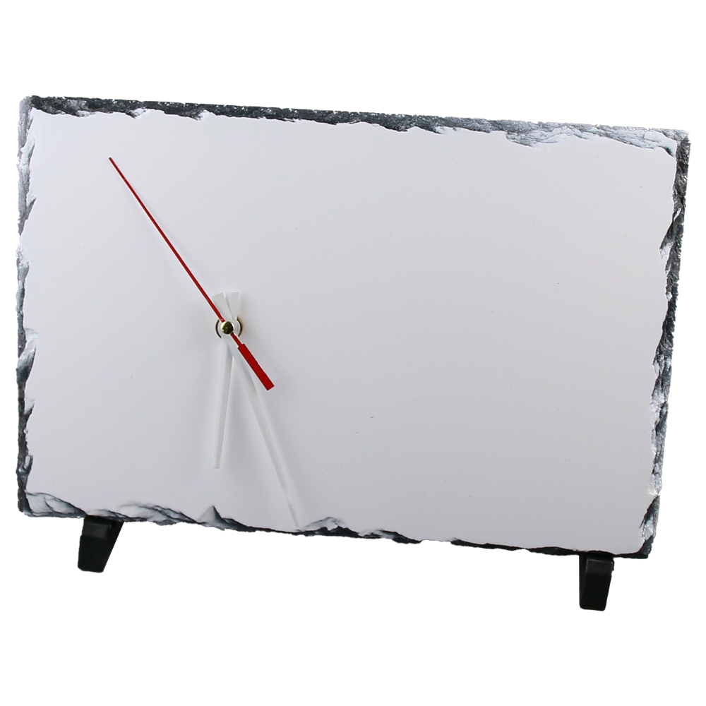 Ceas din piatra ardezie pentru sublimare 29×19, cu 2 suporturi din plastic